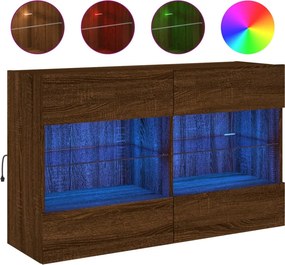 vidaXL barna tölgyszínű fali TV-szekrény LED-del 98,5x30x60,5 cm