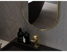 Mexen Loft, ovális fürdőszobai tükör 80 x 40 cm, keret színe arany fényes, 9851-080-040-000-50