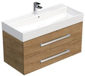 SAT Cube Way Fürdőszobaszekrény mosdóval 100x47,5x46 cm hickory tölgy CUBE461002DHSAT