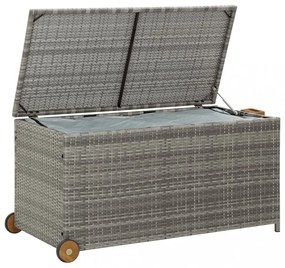 világosszürke polyrattan kerti tárolóláda 120 x 65 x 61 cm