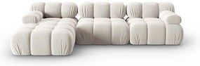 Bézs bársony moduláris sarokkanapé (bal oldali) Bellis – Micadoni