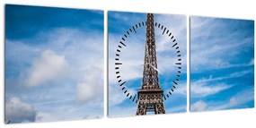 Kép - Eiffel torony (órával) (90x30 cm)