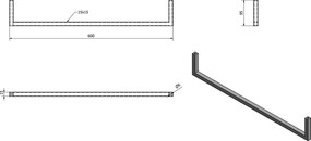 Sapho Sapho, AVICE Törülközőszárító 600x95mm, matt fekete, VC475