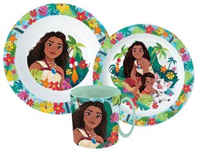 Disney Vaiana Lagoon étkészlet, micro műanyag szett bögrével 350 ml