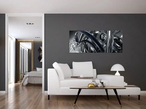 Kék és szürke absztrakció kép (120x50 cm)