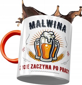 Narancssárga Bögre Malvina Barátnőknek Ajándék Nyomtatott Fotóval