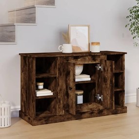 füstös tölgy színű szerelt fa tálalószekrény 100x35,5x60 cm