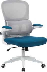 Irodai szék, barna/petrolkék/fehér, RAMIRO