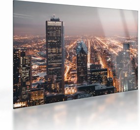 Fényes metropolisz képe (üvegen) (70x50 cm)