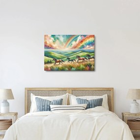 Kép – Vágtázó lovak a tájban (70x50 cm)