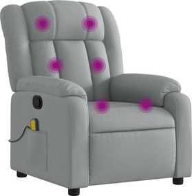 vidaXL világosszürke szövet dönthető masszázsfotel
