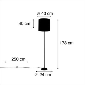 Botanikai állólámpa fekete zöld árnyékolóval 40 cm - Simplo