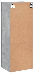 betonszürke szerelt fa fali TV-szekrény 40,5 x 30 x 102 cm