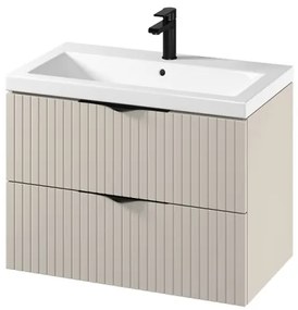 Cersanit S801-543 - TIRSO függesztett fürdőszobai szekrény mosdóval, 80×45 cm, bézs