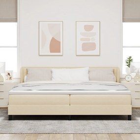 vidaXL Boxspring Ágy Matrac Krem 200x200 cm Szövet