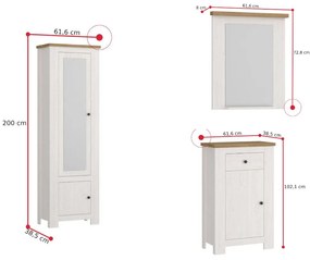 CELESTAN előszoba összeállítás, szibériai vörösfenyő/tölgy coast evoke