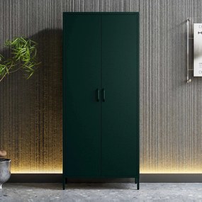 Gardróbszekrény FLAVIO, 800 x 1850 x 450 mm, Modern: palack zöld