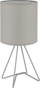 Globo 21734G Asztali lámpa, fém szürke, textil szürke, kábel PVC fehér, billenőkapcsoló a kábelen, ø: 160mm, M: 345mm, kábelhossz 1300mm, 1x E14 40W 230V izzó nélkül