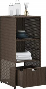 vidaXL barna polyrattan kerti tárolószekrény 50 x 55 x 115 cm