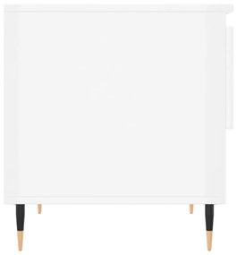 2 db magasfényű fehér szerelt fa dohányzóasztal 50 x 46 x 50 cm