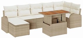 vidaXL Kerti Kanapé Szett párnával 8 pcs bézs és krémszínű