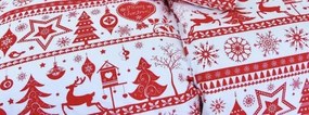 Pamut ágyneműk Karácsonyi ágyneműk Christmas piros TiaHome - 1x Párna 90x70cm, 1x Paplan 140x200cm