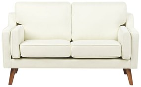 Kétszemélyes törtfehér kárpitozott kanapé LOKKA Beliani