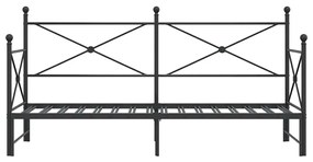 kihúzható kanapéágy matrac nélkül fekete 90x190 cm acél
