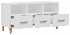 fehér magasfényű szerelt fa TV-szekrény 102x36x50 cm