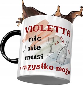 Fekete Bögre Violetta Barátnő Feleség Ajándék Nyomtatott Fotóval