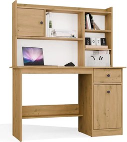 CHESTER 120 íróasztal 120x45x145 cm, felső polccal, tölgy