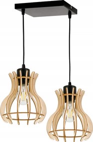 Mennyezeti lámpa függeszték túlnyúlás Loft fa 2x E27