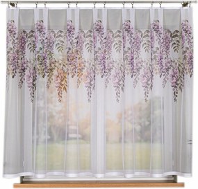 Függöny méteráru 160cm Rövid Jacquard Függöny méteráru Virágok Wisteria