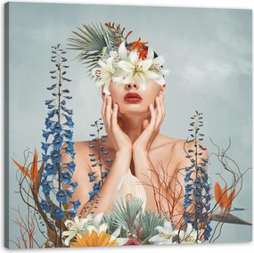 Vászonkép Különböző Virágok Nő Természet 80X80 cm Ideális ajándék