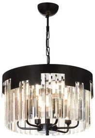 Láncos csillár CRYSTALLINE 6xE27/40W/230V fekete