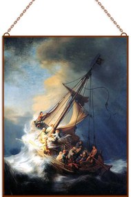 Rembrandt - Christ in the Storm üvegkép, falikép