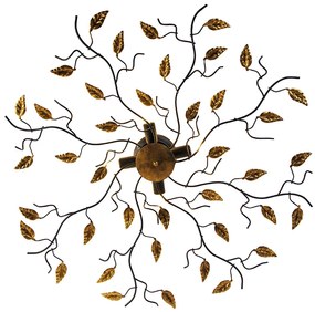 Vintage mennyezeti lámpa fekete arannyal 80 cm 4-lámpás - Foglie