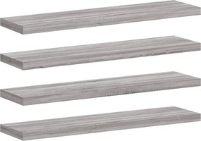 vidaXL 4 db szürke sonoma színű szerelt fa fali polc 40 x 10 x 1,5 cm