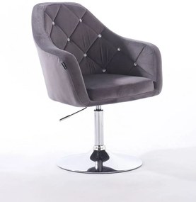 HR830 Grafit Modern Velúr Szék Krómozott lábbal