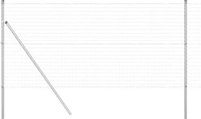 vidaXL Kerítés oszlopokkal Ezüst 1,2 x 10 m Acél és PVC