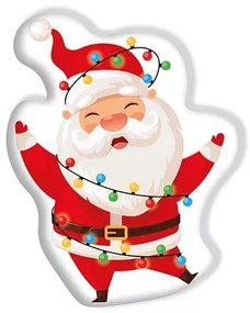 Télapó Cheerful Karácsony formapárna, díszpárna 40 cm Velúr