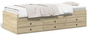 sonoma tölgy kanapéágy fiókkal matrac nélkül 75x190 cm