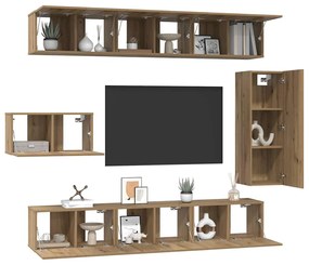 TV szekrény garnitúra 8 pcs kézműves tölgy 30.5 x 30 x 90 cm
