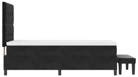 Box Spring Ágy Matraccal &amp; Pad Fekete 80x200 cm Plüss