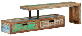 tömör újrahasznosított fa TV-állvány (118-200) x 30 x 40 cm