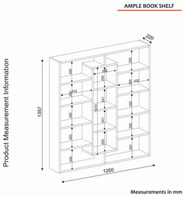 könyvespolc Ample - Walnut