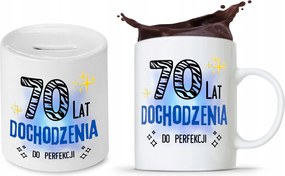 Persely Bögre Szett Születésnapra 70 70-es 70-es évek nyomott mintával