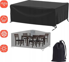 Védőhuzat Kerti Bútorokhoz Kávé Vízálló 230x165x80cm Fekete