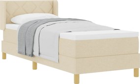 vidaXL Boxrugós ágy matracmal fejtámlával Krém 200 x 80 cm Poliészter