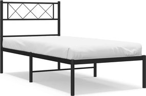 vidaXL fekete fém ágykeret fejtámlával 100 x 200 cm